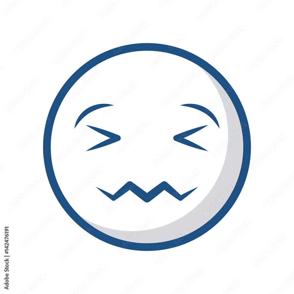 emoticon Confounded face icon over white background. vector illustration emoticon Confounded face icon over white background. vector illustration
