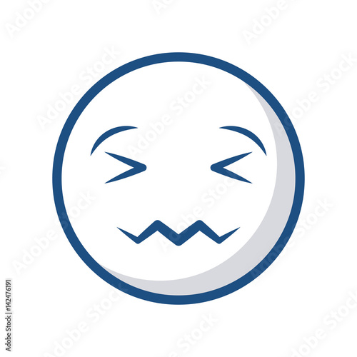 emoticon Confounded face icon over white background. vector illustration
