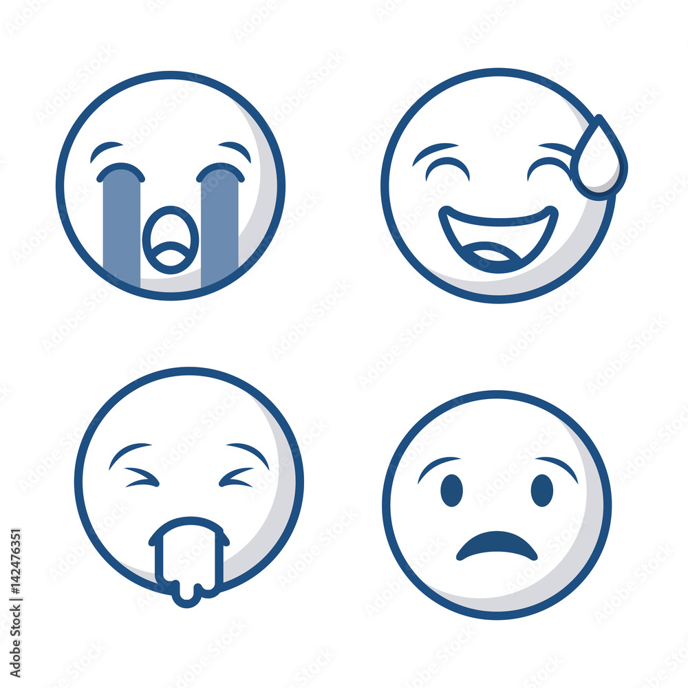 emoticons faces icon over white background. vector illustration emoticons faces icon over white background. vector illustration