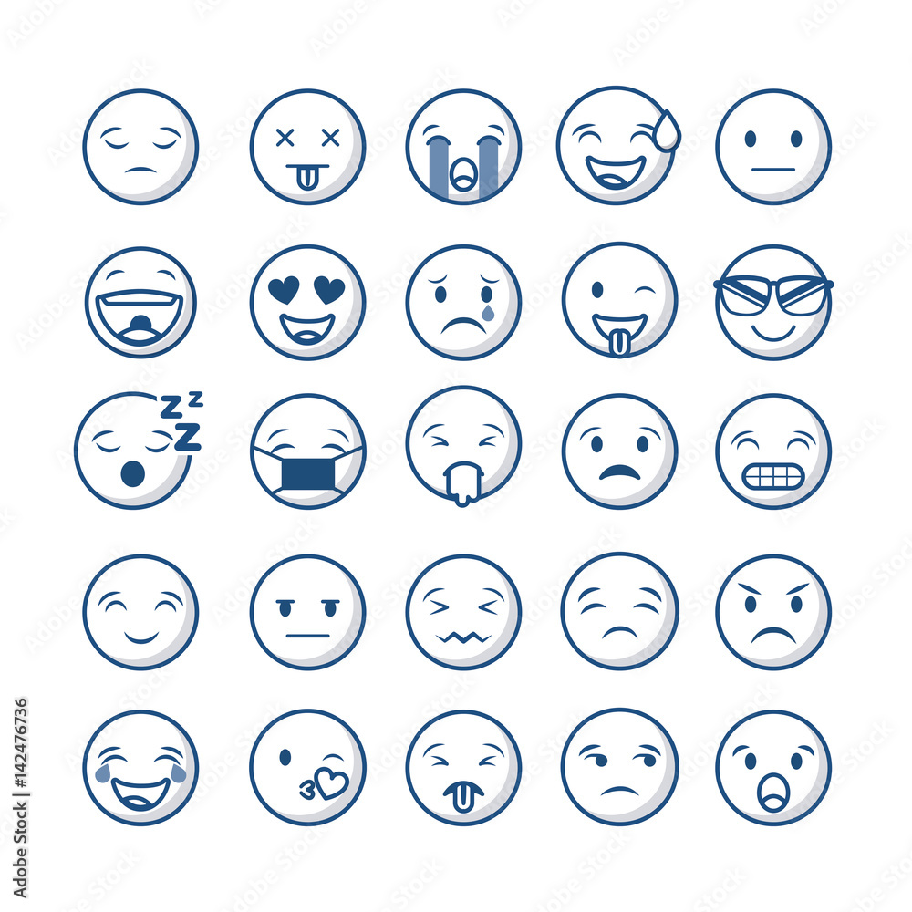 emoticons faces over white background. vector illustration emoticons faces over white background. vector illustration