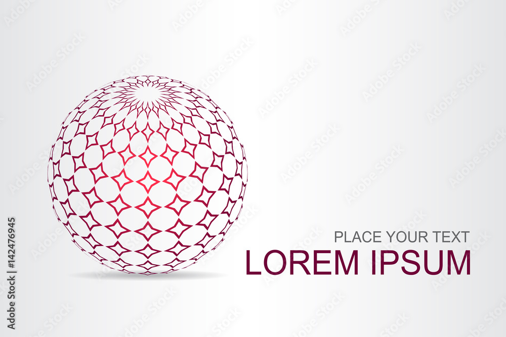 Logo stylized spherical surface with abstract shapes Logo stylized spherical surface with abstract shapes