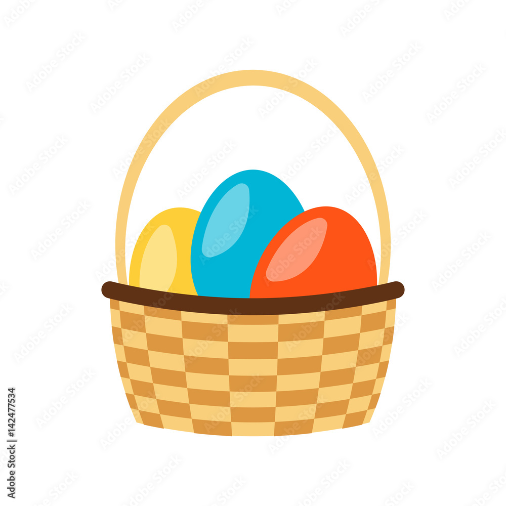 Basket with Easter eggs Basket with Easter eggs