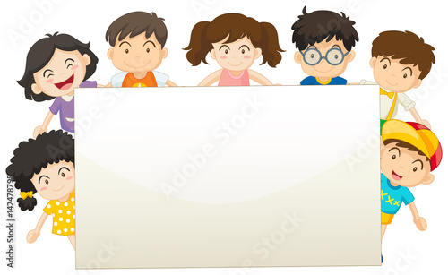 Board template with happy children