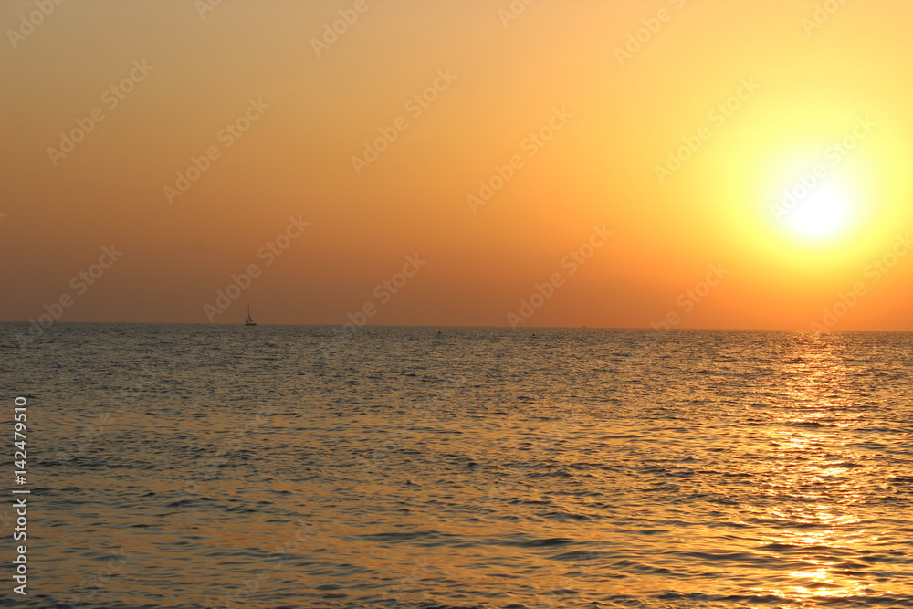 sunset and river