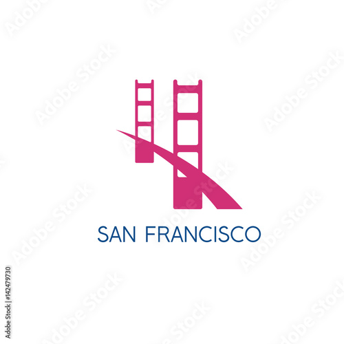san francisco golden gate bridge vector design template illustration