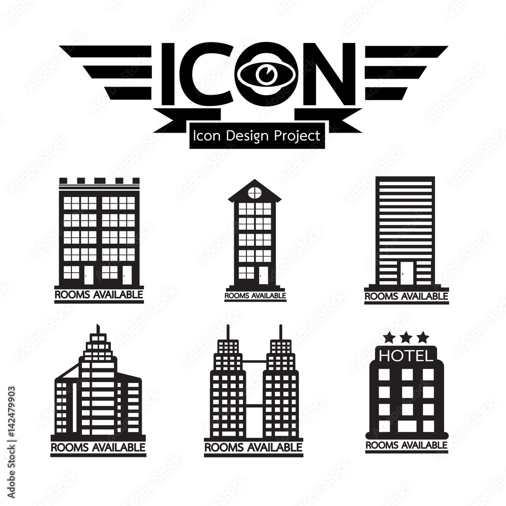 Obraz premium Hotel Rooms Available icon