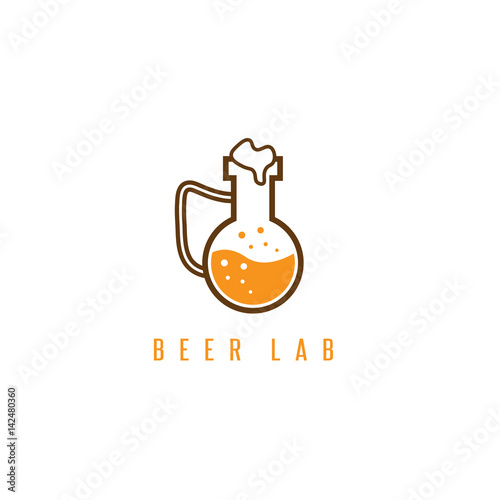 beer lab concept with flask vector design template
