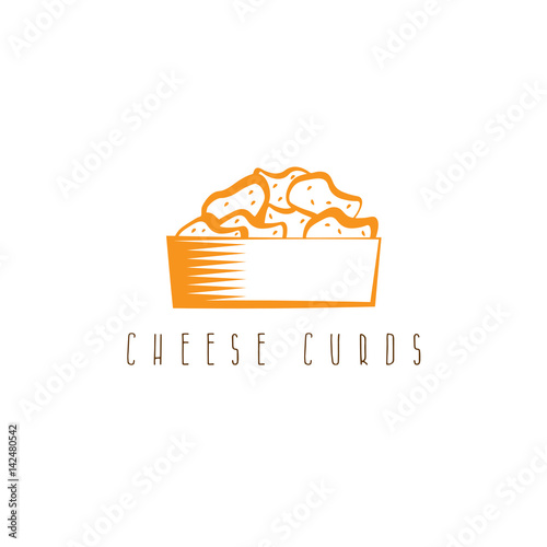 cheese curds in bowl vector design template