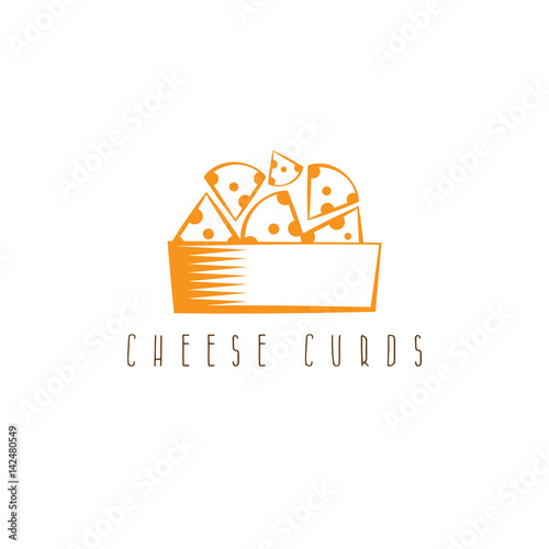 cheese curds in bowl vector design template