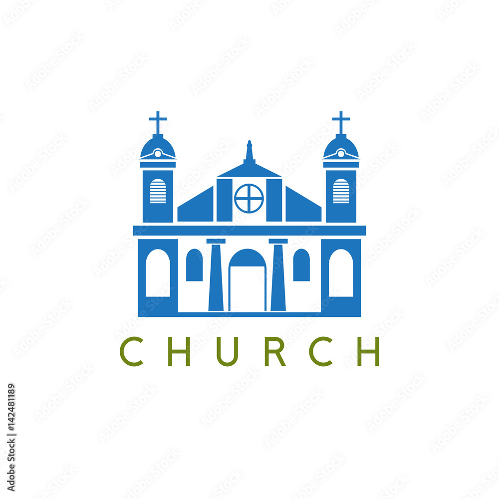conceptual vector with colonial building on a religious theme conceptual vector with colonial building on a religious theme