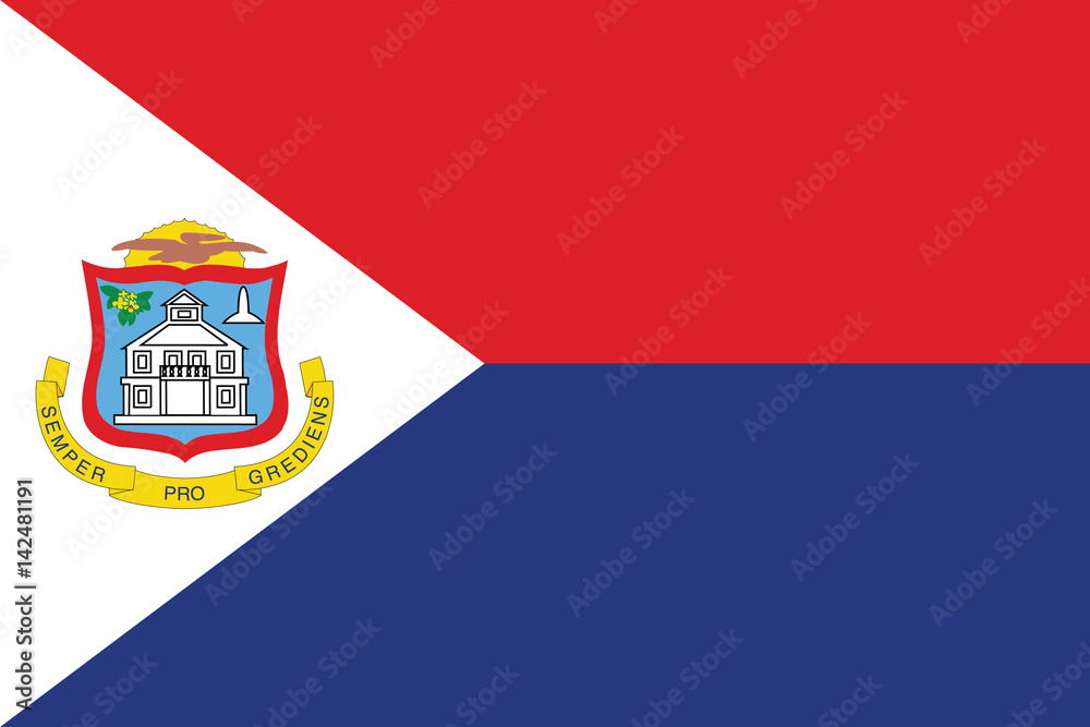 Fototapeta premium Vector of amazing Sint Maarten flag.