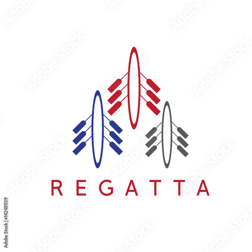 three abstract kayaks simple vector design template