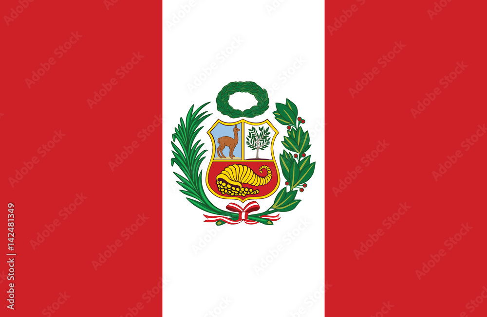 Naklejka premium Wektor niesamowita flaga Peru.