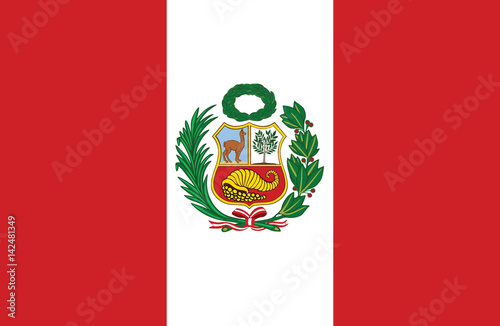 Vector of amazing Peruvian flag. photo