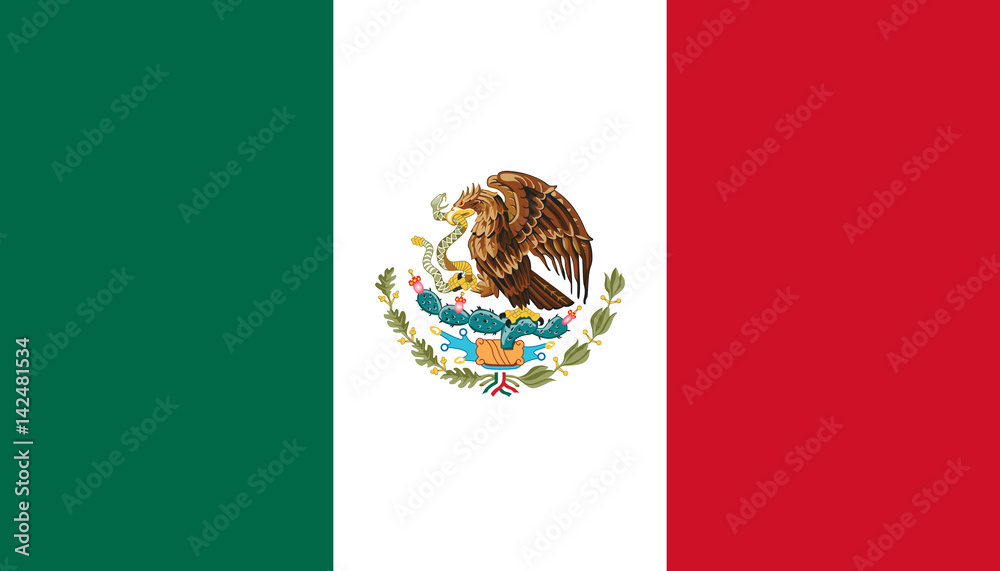 Obraz premium Vector of amazing Mexican flag.