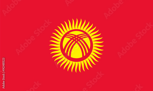 Vector of amazing Kyrgyzstan flag. photo
