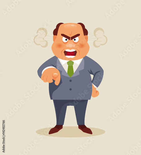 Evil boss. Vector illustration