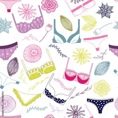 Lingerie seamless pattern.