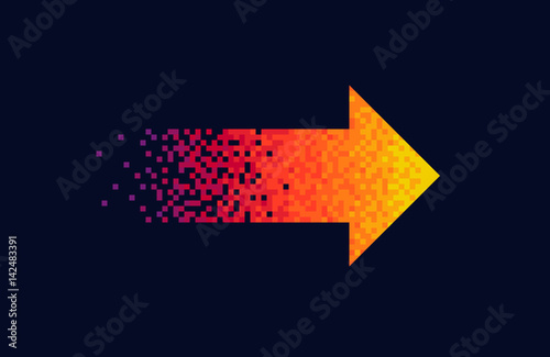 Pixel red arrow