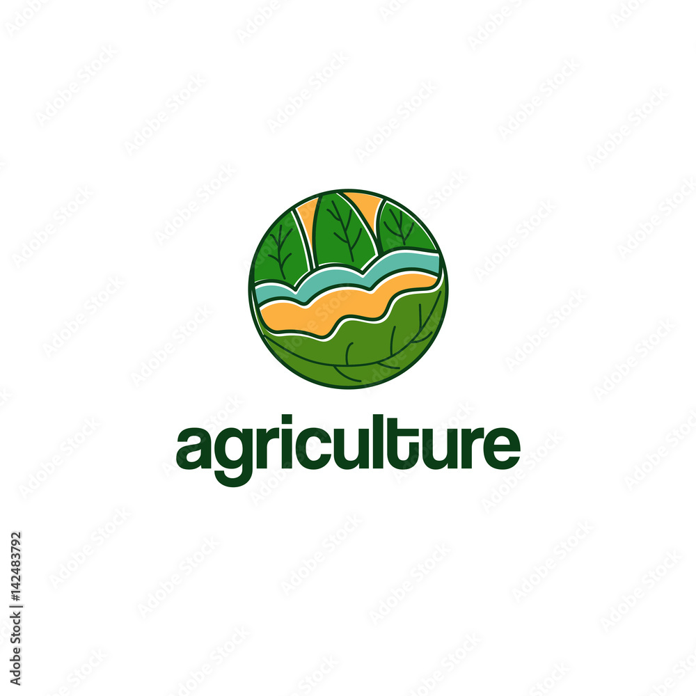 Abstract template logo design with agriculture theme. Vector illustration Abstract template logo design with agriculture theme. Vector illustration