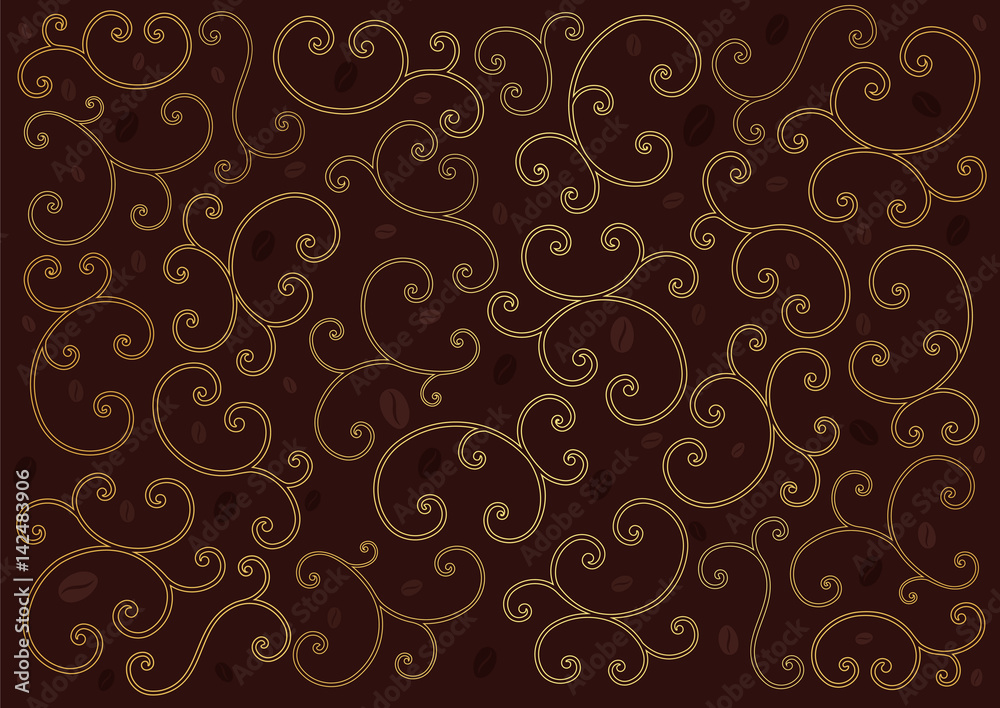 coffee background with swirl line. coffee background with swirl line.