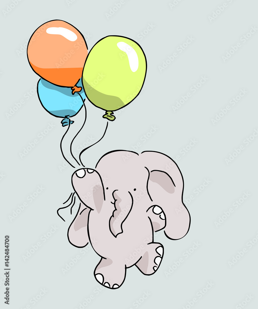 Kinderlijke tekening van olifant