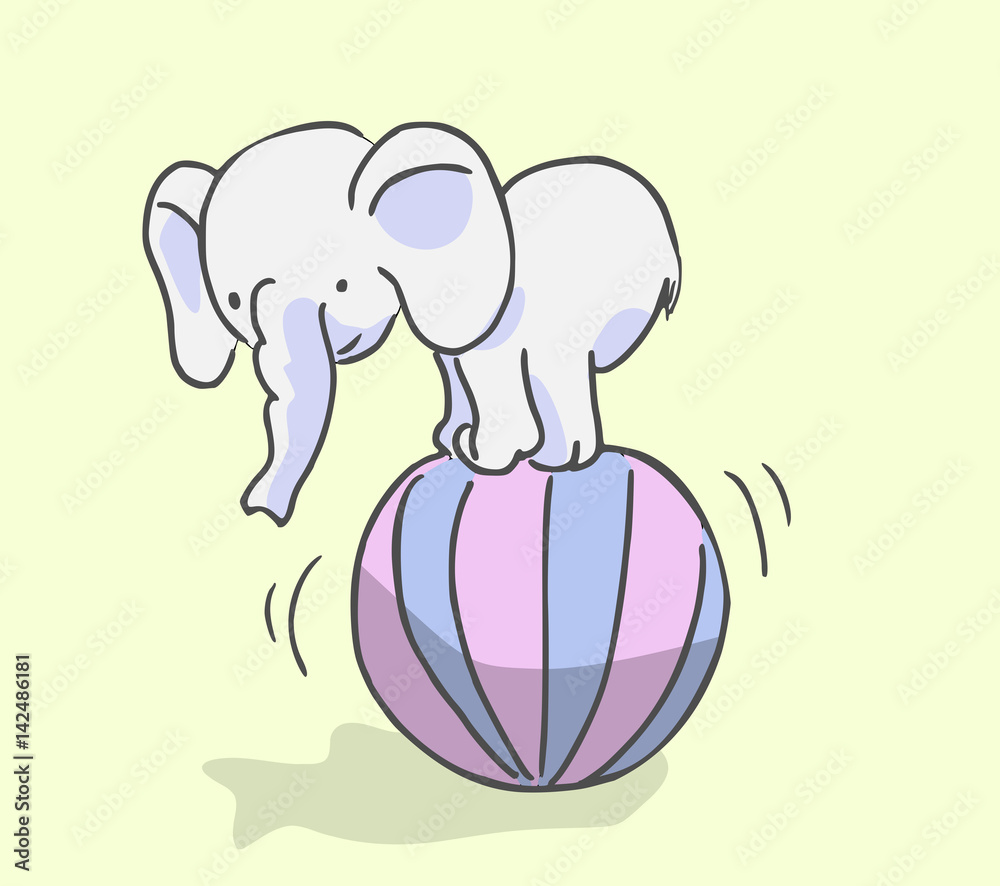 Circus olifant doet truc op bal