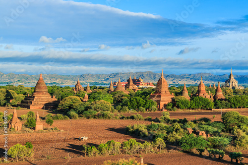 A view at ancient pagoda field in Bagan or Bagan-Nyaung U of Myanmar