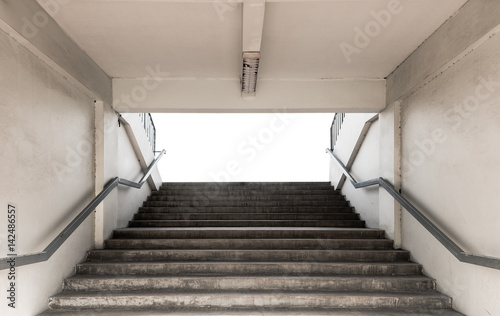 Stairways for entrance stadium with railing on white background © kwanchaichaiudom