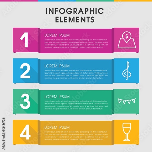 Red infographic design with elements.