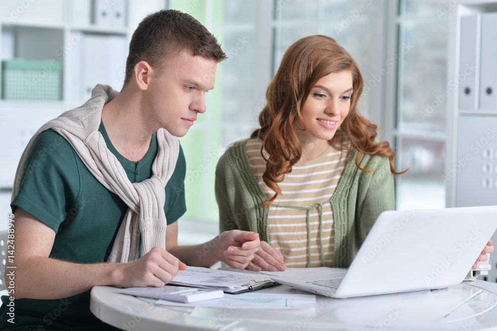 Beautiful young couple with a laptop Beautiful young couple with a laptop