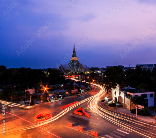 Sothorn Wararam Woraviharn temple in Chachoengsao province of Thailand photo