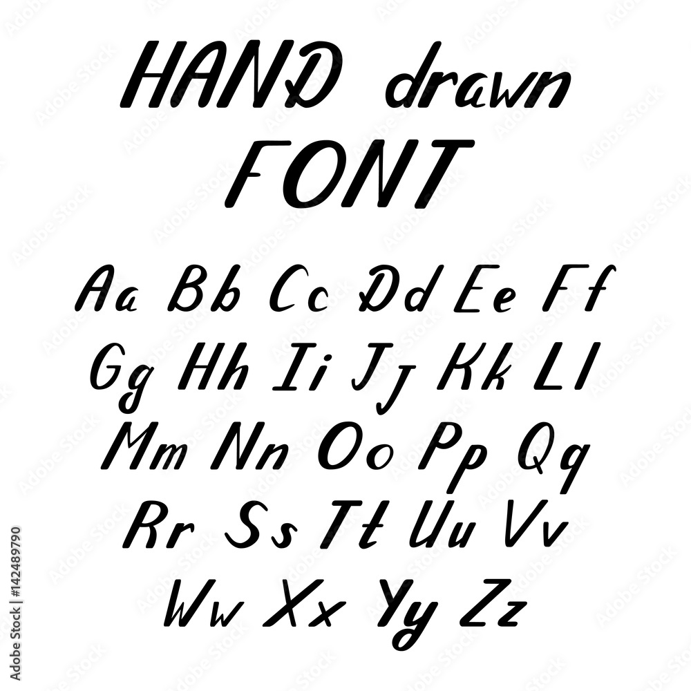 Handwritten lettering vector font alphabet Handwritten lettering vector font alphabet