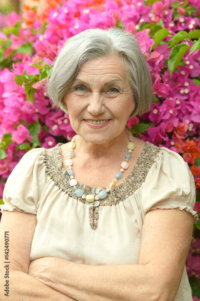 Beautiful happy elderly woman