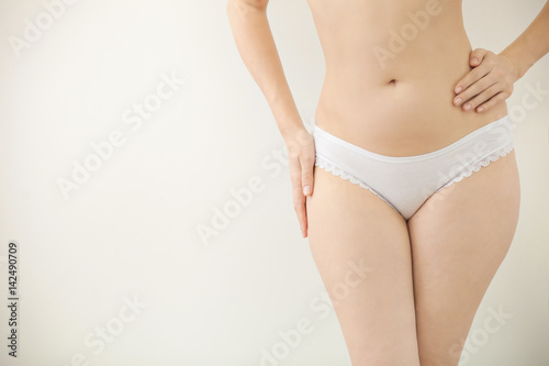 Woman in beige underwear