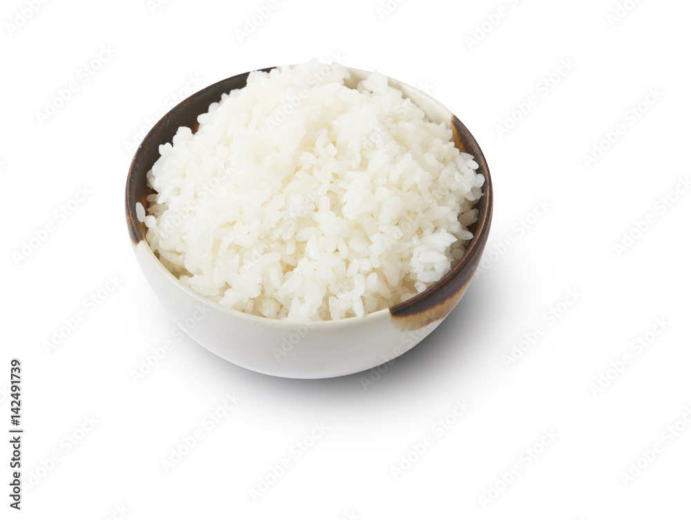 Isolated and clipping path of Japanese rice in bowl. Isolated and clipping path of Japanese rice in bowl.