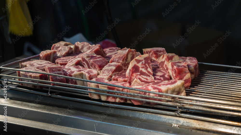 Fresh beef ready to grill