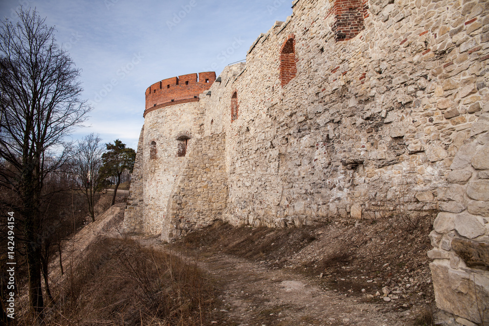 Castle Tenczyn. Ruins old medieval castle in Rudno, Poland. Characteristic type of construction the castle in the style of eagle nests.