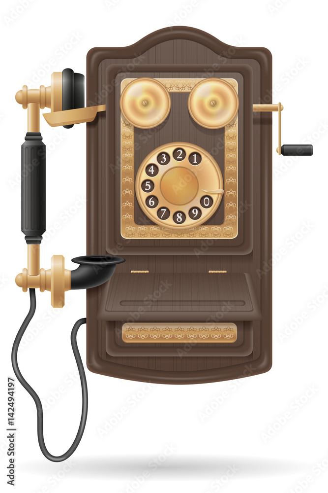 phone old retro icon stock vector illustration