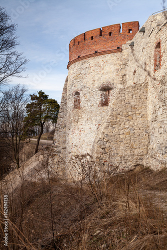 Castle Tenczyn. Ruins old medieval castle in Rudno, Poland. Characteristic type of construction the castle in the style of eagle nests. photo