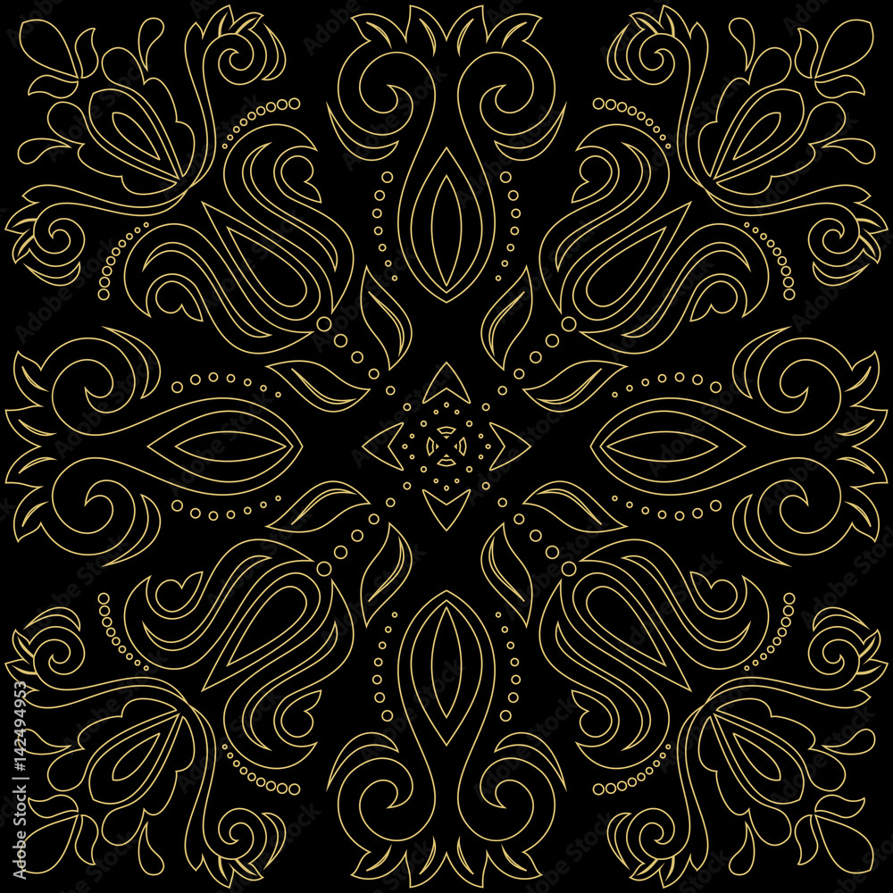 Elegant vector golden ornament in classic style. Abstract traditional pattern with oriental elements. Classic vintage pattern