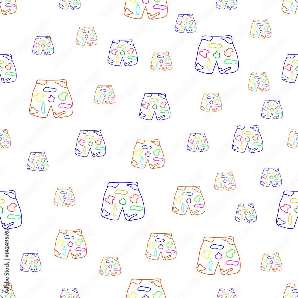 seamless pattern with beach trousers