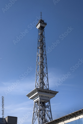 Germany, Berlin, Charlottenburg, near AVUS: Berlin Radio Tower. The former broadcasting tower has been designed by the architect Heinrich Straumer, part of the Messe Berlin trade fair area.