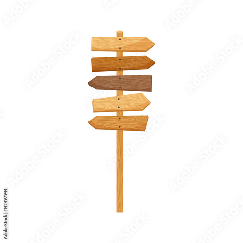 Wooden way direction sign