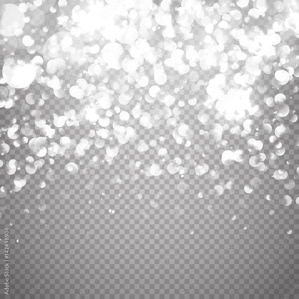 Glow light effect. Vector illustration. White glitter particles background. Glow light effect. Vector illustration. White glitter particles background.