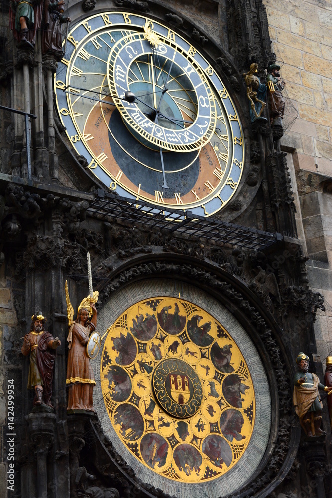 Obraz premium Astronomical clock. Old Town Hall. Prague. Czech Republic
