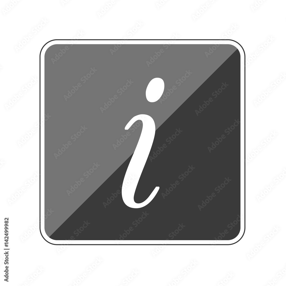 App Button schwarz reflektierend i Information Info