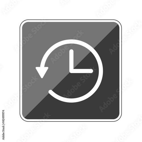 App Button schwarz reflektierend Zeit rückwärts