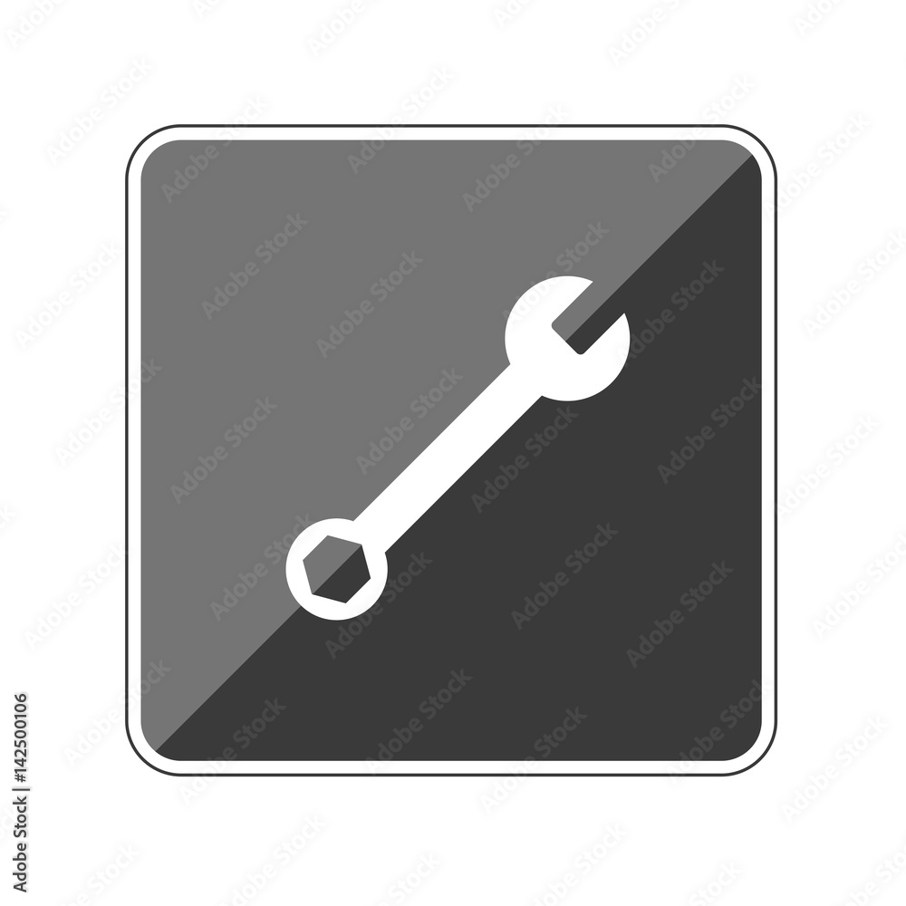 App Button schwarz reflektierend - Schraubenschlüssel App Button schwarz reflektierend - Schraubenschlüssel