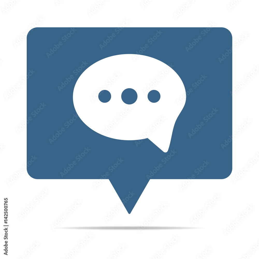 Blaue Sprechblase mit Messenger Symbol Blaue Sprechblase mit Messenger Symbol